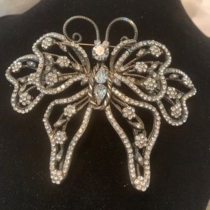 Giorgio Armani crystal butterfly brooch